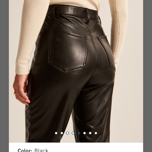 Abercrombie Curve Love Vegan Leather Ankle Straight Pant - Picture 5 of 5
